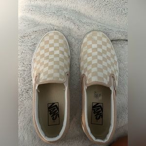 tan checkered vans